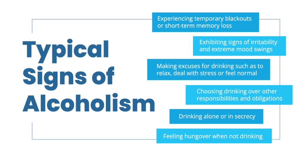 Treatment for drug and alcohol abuse Typical signs of alcoholism