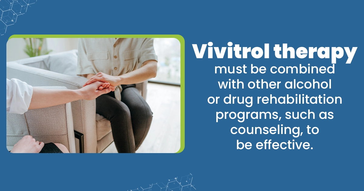Graphic chart demonstrating the side effects of Vivitrol addiction.