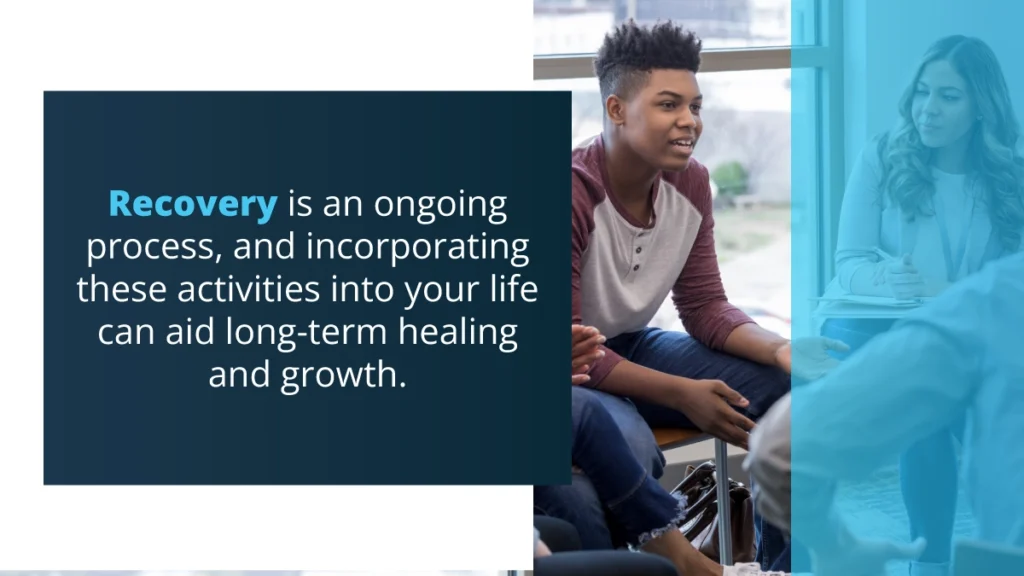 Engaging in interactive activities is crucial as they offer practical tools for self-care and growth during recovery.
