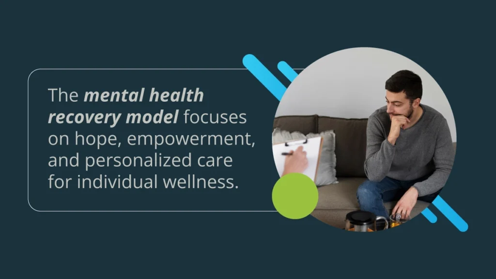 The mental health recovery model focuses on hope, empowerment, and personalized care for individual wellness.
